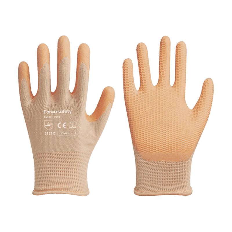 Poliester 13g dengan salutan lateks buih anti slip